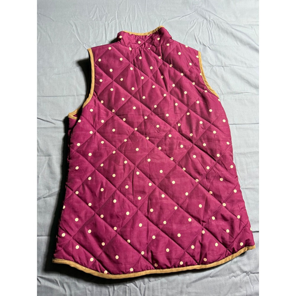 Red Camel Quilted Puffer Vest Womens Size M Purple Polka Dot Zip Front Pocket - Picture 9 of 9